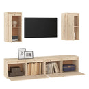 4 Pcs Tv Cabinets Solid Wood Pine
