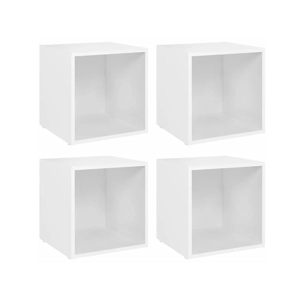 4 Pcs Tv Cabinets White 37 X 35 X 37 Cm Chipboard