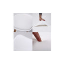 4 Pcs White Padded Seat Dining Chair