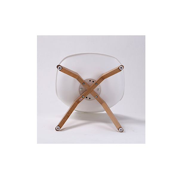 4 Pcs White Padded Seat Dining Chair