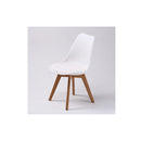 4 Pcs White Padded Seat Dining Chair