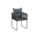 4 Pcs With Pillows Outdoor Chairs Poly Rattan Black