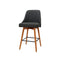 4 Pcs Wooden Bar Cafe Stools Swivel Dining Chairs Charcoal