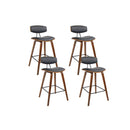 4 Pcs Wooden Cafe Kitchen Bar Stools Dining Chairs Black