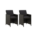4 Piece Garden Chair And Stool Set Poly Rattan Black