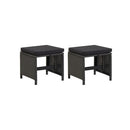 4 Piece Garden Chair And Stool Set Poly Rattan Black