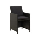 4 Piece Garden Chair And Stool Set Poly Rattan Black