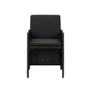 4 Piece Garden Chair And Stool Set Poly Rattan Black