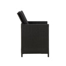4 Piece Garden Chair And Stool Set Poly Rattan Black
