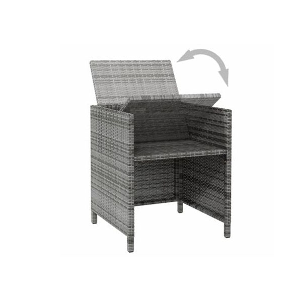 4 Piece Garden Chair And Stool Set Poly Rattan Grey