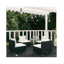 4 Piece Garden Chair With Cushions Poly Rattan Black