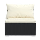 4 Piece Garden Chair With Cushions Poly Rattan Black