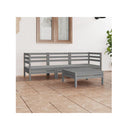 4 Piece Garden Lounge Set Grey Solid Pinewood