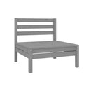 4 Piece Garden Lounge Set Grey Solid Pinewood