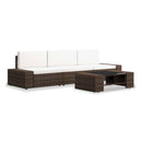 4 Piece Poly Rattan Brown Garden Lounge Set
