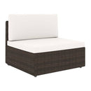 4 Piece Poly Rattan Brown Garden Lounge Set