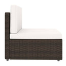4 Piece Poly Rattan Brown Garden Lounge Set