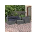 4 Piece Garden Lounge Set Poly Rattan Grey And Anthracite