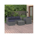 4 Piece Garden Lounge Set Poly Rattan Grey And Anthracite