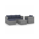 4 Piece Garden Lounge Set Poly Rattan Grey And Anthracite