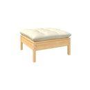 4 Piece Garden Lounge Set Solid Pinewood With Cream Cushions