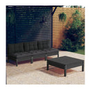 4 Piece Garden Lounge Set With Anthracite Cushions Pinewood