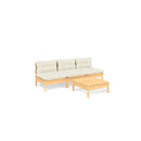 4 Piece Garden Lounge Set With Cream Cushions