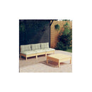 4 Piece Garden Lounge Set With Cream Cushions