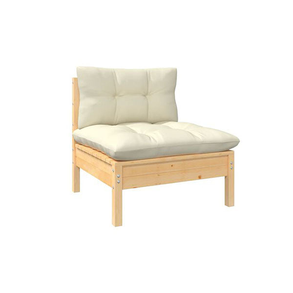4 Piece Garden Lounge Set With Cream Cushions