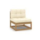 4 Piece Garden Lounge Set With Cushions Colour Cream Solid Pinewood