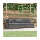4 Piece Grey Poly Rattan With Cushions Lounge Garden Set