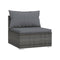 4 Piece Grey Poly Rattan With Cushions Lounge Garden Set