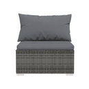 4 Piece Grey Poly Rattan With Cushions Lounge Garden Set