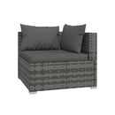 4 Piece Grey Poly Rattan With Cushions Lounge Garden Set
