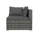4 Piece Grey Poly Rattan With Cushions Lounge Garden Set