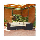 4 Piece Outdoor Lounge Set With Cushions Poly Rattan Black