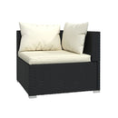 4 Piece Outdoor Lounge Set With Cushions Poly Rattan Black