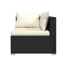 4 Piece Black Poly Rattan Garden Lounge Set With Cushions