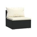 4 Piece Black Poly Rattan Garden Lounge Set With Cushions