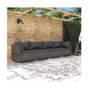 Garden Lounge Set With Cushions 4 Piece Poly Rattan Grey