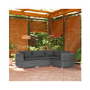 4 Piece Grey Poly Rattan Garden Lounge Set With Cushions