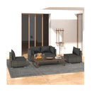 Poly Rattan Grey 4 Piece Garden Lounge Set With Cushions