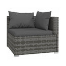 Garden Lounge Set With Cushions 4 Piece Poly Rattan Grey