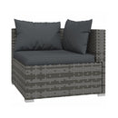 Poly Rattan Grey 4 Piece Garden Lounge Set With Cushions