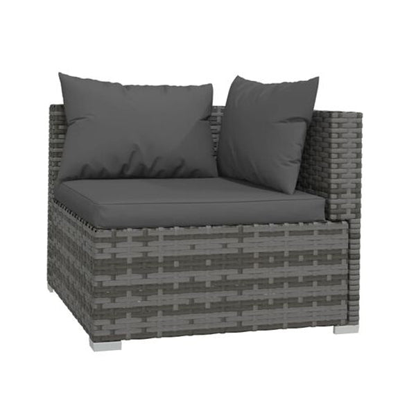 4 Piece Grey Poly Rattan Garden Lounge Set With Cushions