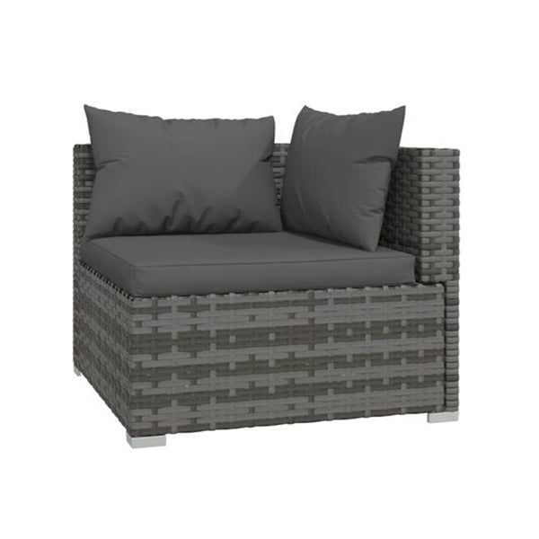 4 Piece Garden Poly Rattan Grey Lounge Set With Cushions