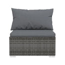 Poly Rattan Grey 4 Piece Garden Lounge Set With Cushions