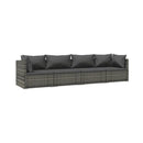 Garden Lounge Set With Cushions 4 Piece Poly Rattan Grey