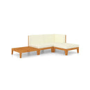 4 Piece Solid Acacia Wood Garden Lounge Set With Cushions