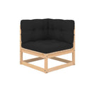 4 Piece Garden Lounge Set With Cushions Solid Pinewood Anthracite